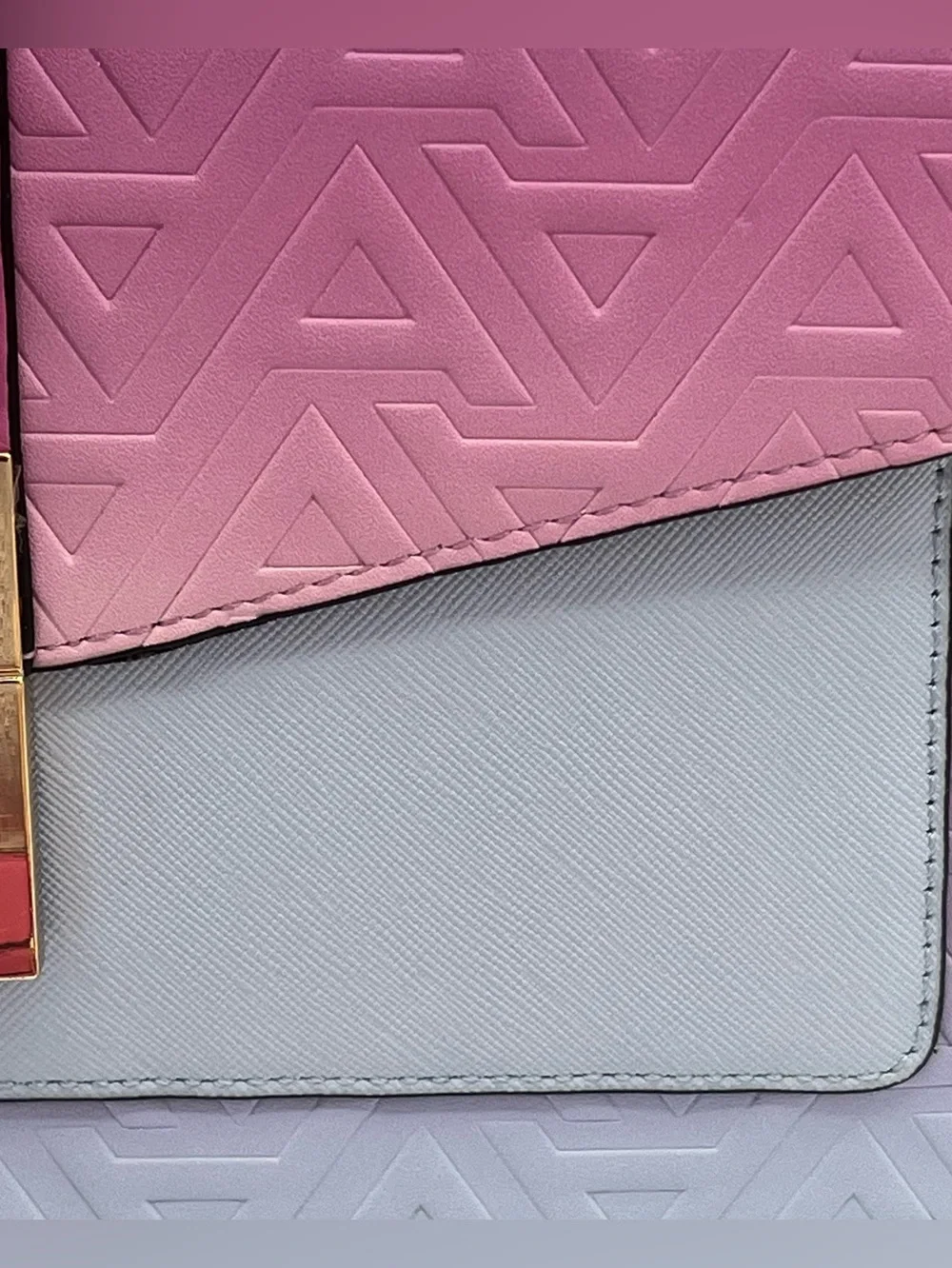 Aldo Gradient Pink and Lilac Top-Handle Satchel with Gold Chain